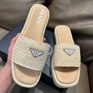 Prada women's woven slippers